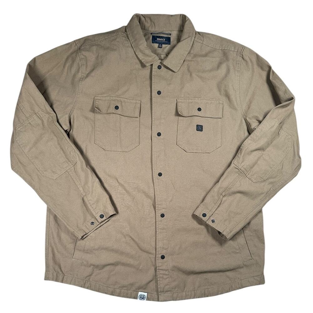 ROARK Hebrides Lightweight Jacket Mens XL Shacket Fat Tire Collab Tan Snap Front
